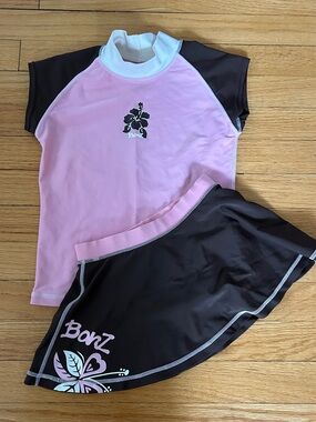 BaBy BanZ Pink and Brown Swim Set in size 6